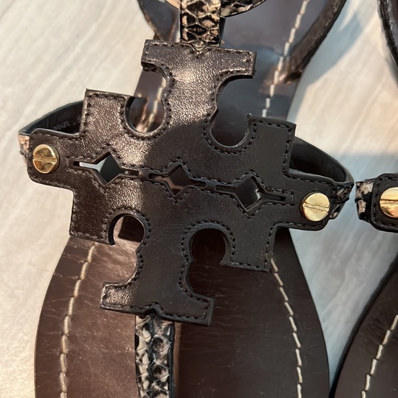 Tory Burch Snake Embossed Chandler Sandals - Picture 5 of 10